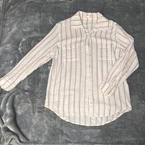 NWOT Altar'd State Small Pink and White Button-Down Shirt